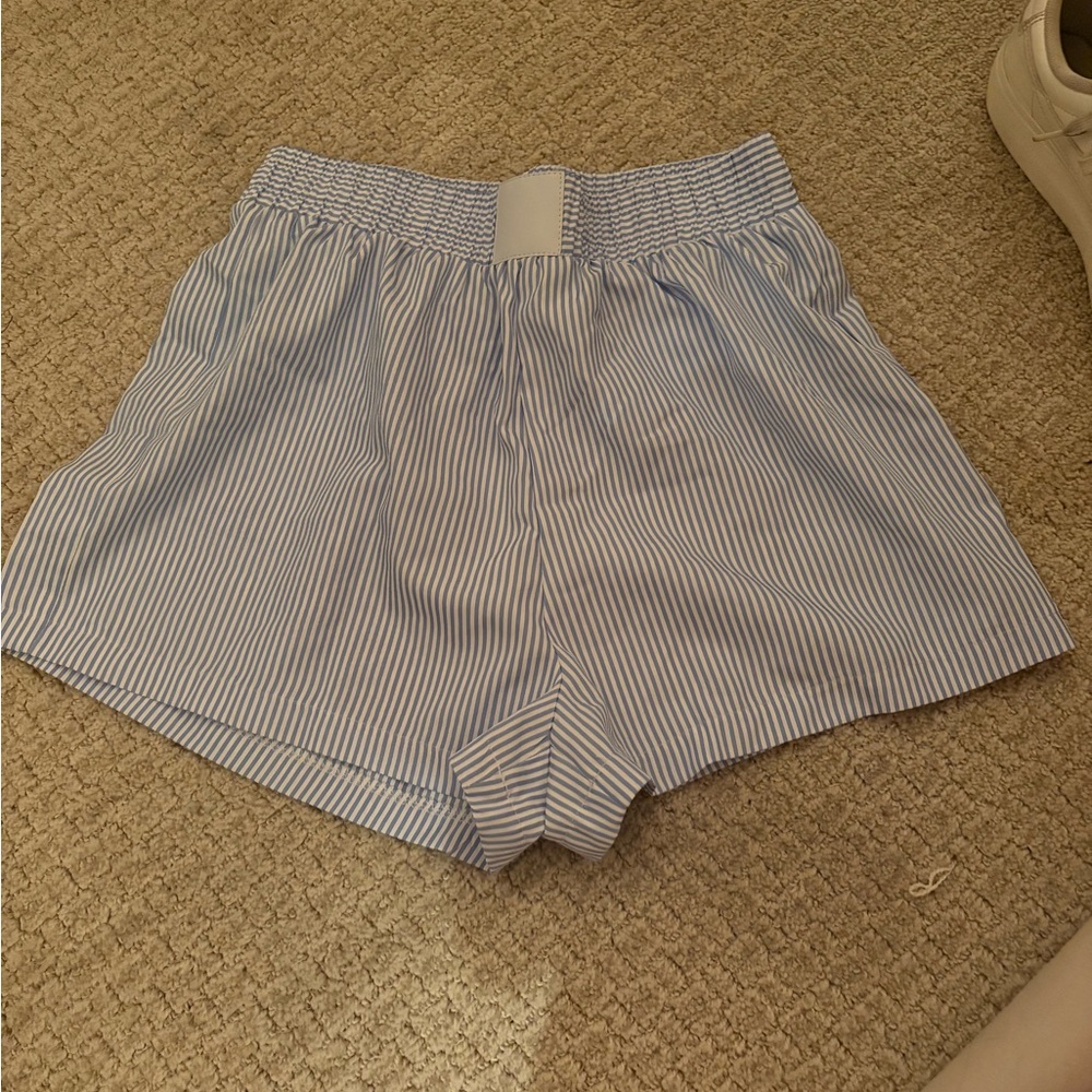 Blue Striped Women's Shorts